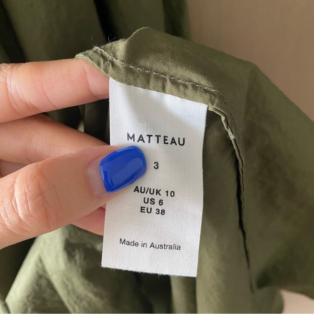 Matteau Shirred Plunge Dress cypress green - Picture 8 of 11